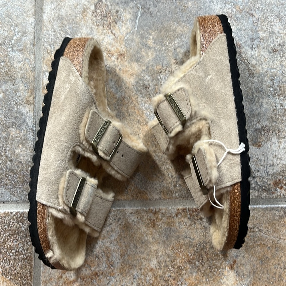 Birkenstock Arizona Shearling Slippers Sandals - Picture 7 of 13